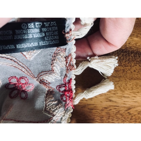 Embroidered Scarf/ Beach Cover Up/ Shawl - Picture 7 of 7